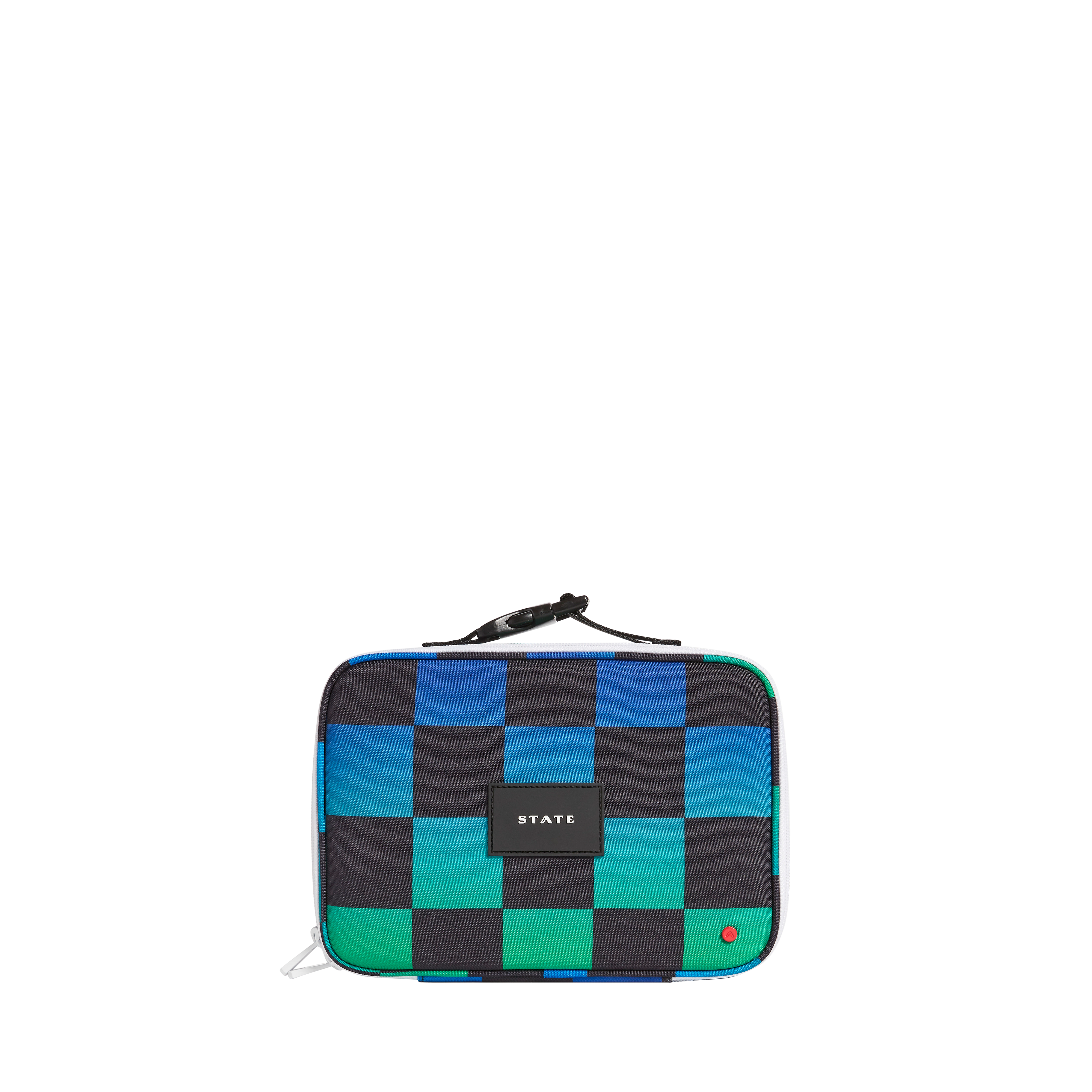 STATE Bags Rodgers Lunch Box Recycled Poly Canvas Blue Checkerboard