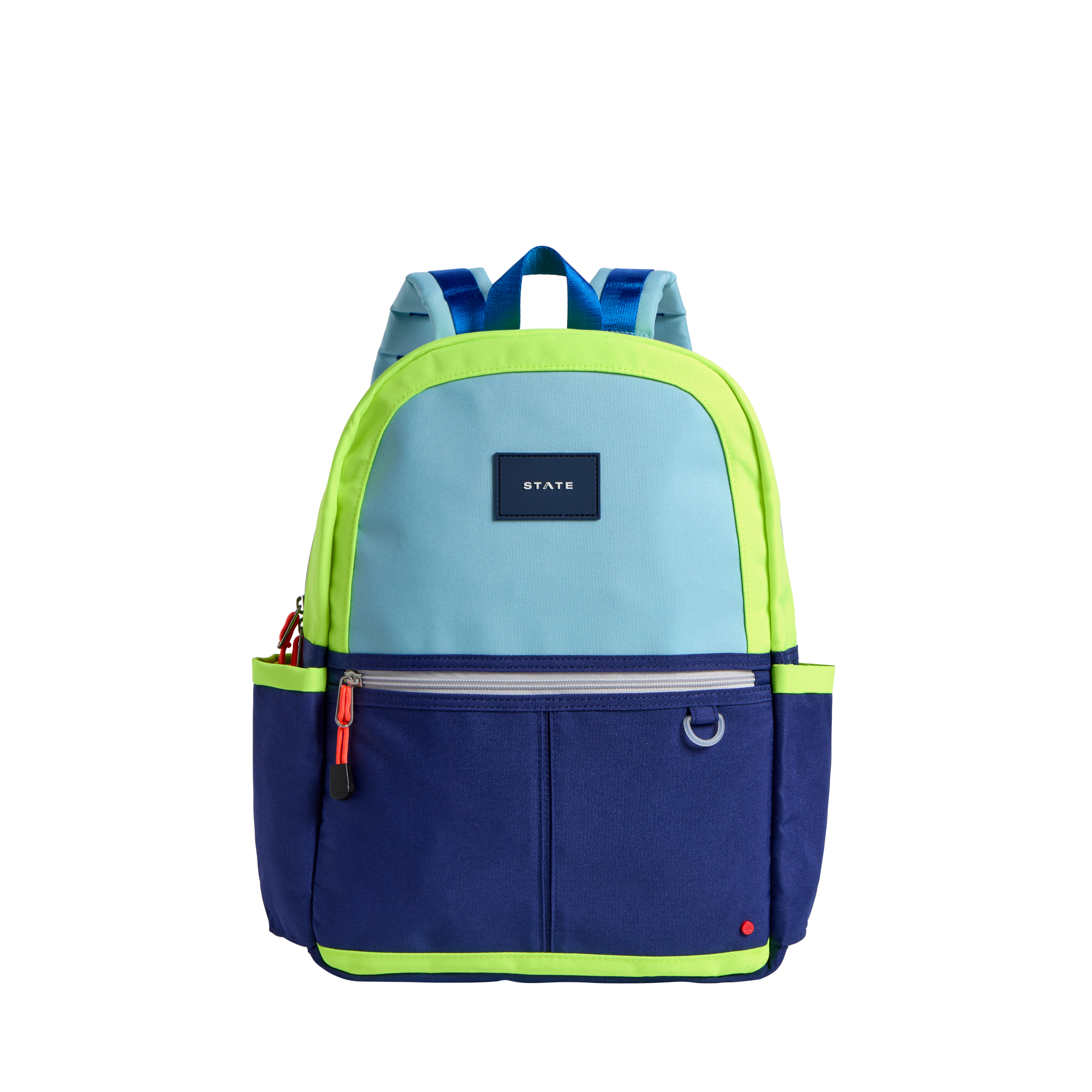 State Bags Kane Kids Travel Backpack Navy Neon
