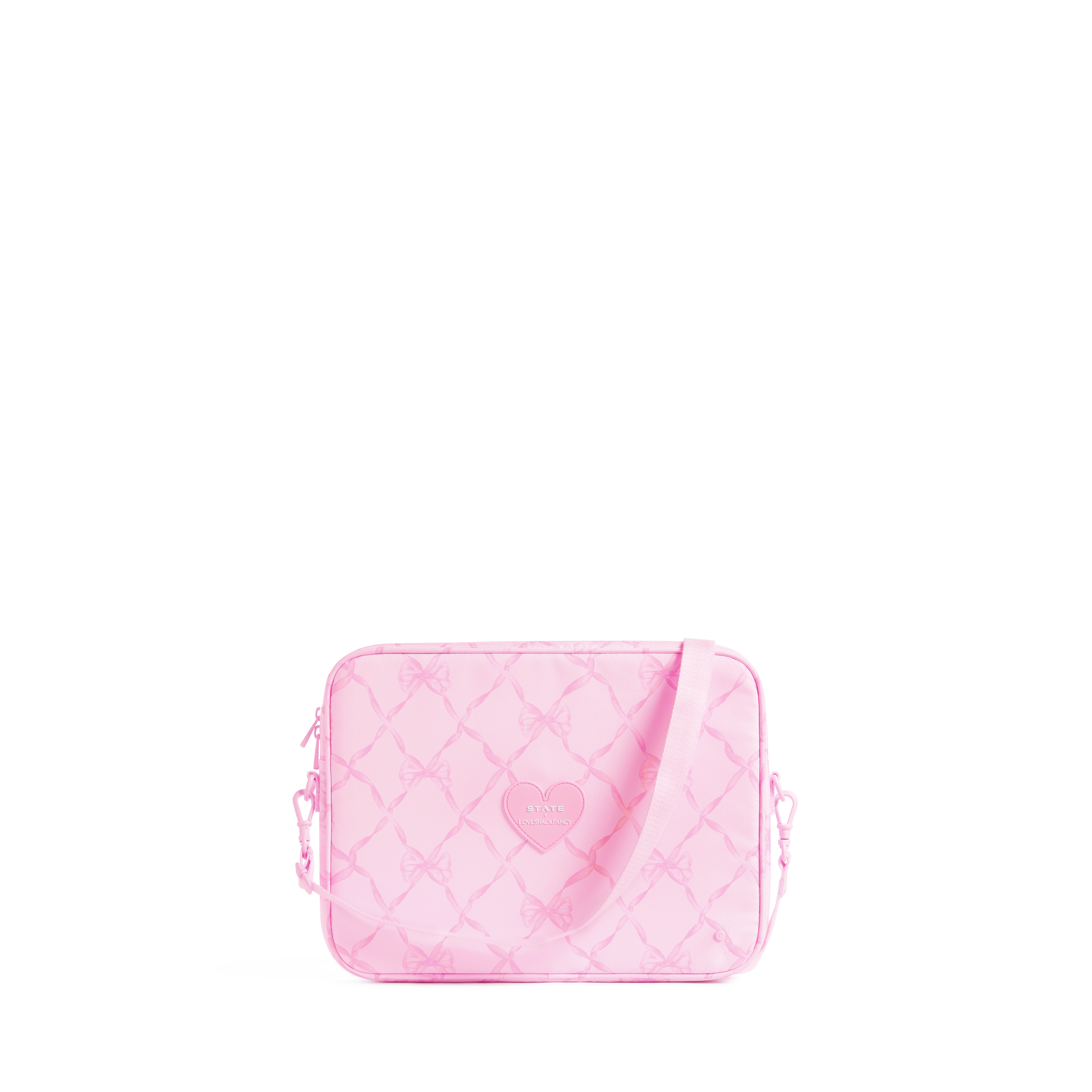 STATE Bags | STATE x LoveShackFancy Allen Laptop Case Pink Peppermint