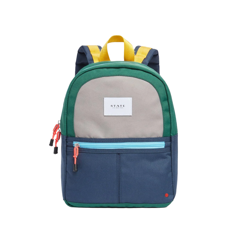 Kane Kids Mini Travel Backpack Color Block Green Navy