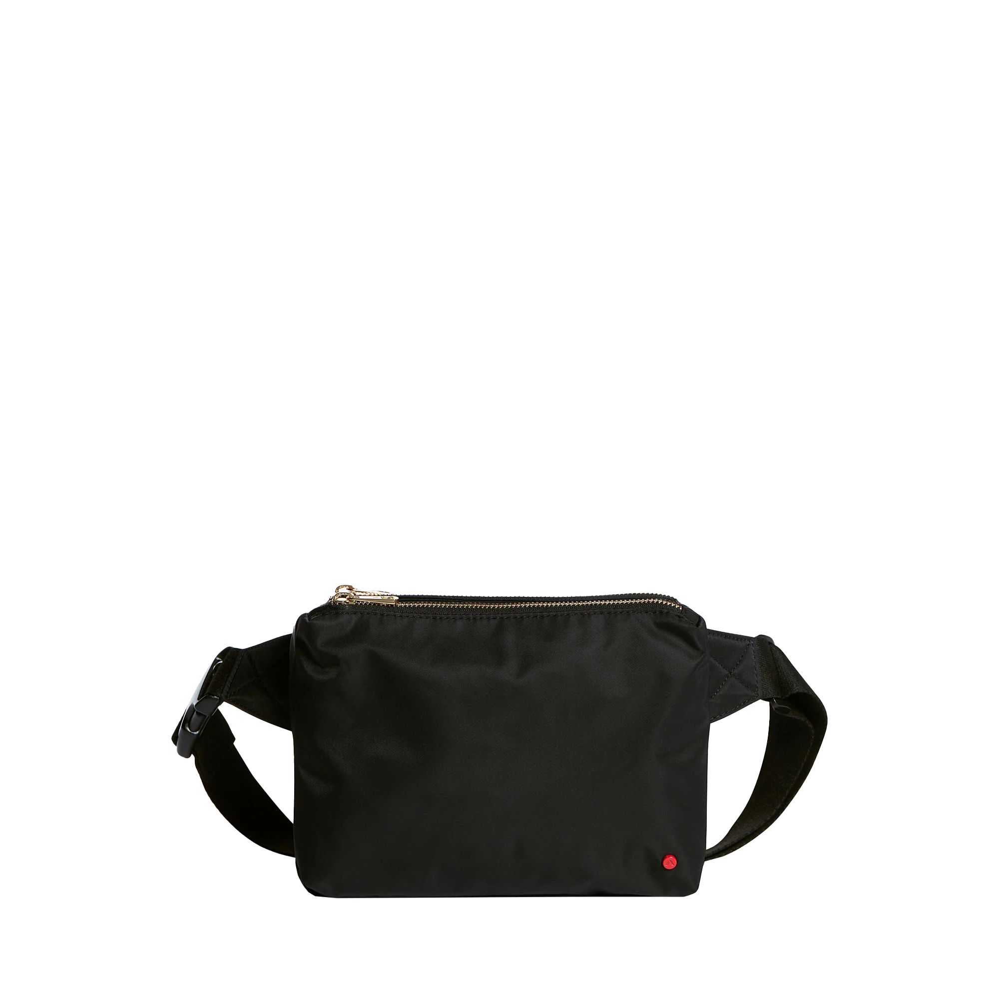 Black Fanny Pack with Gold Zipper and Latch Closure – The Shop at Maryvale