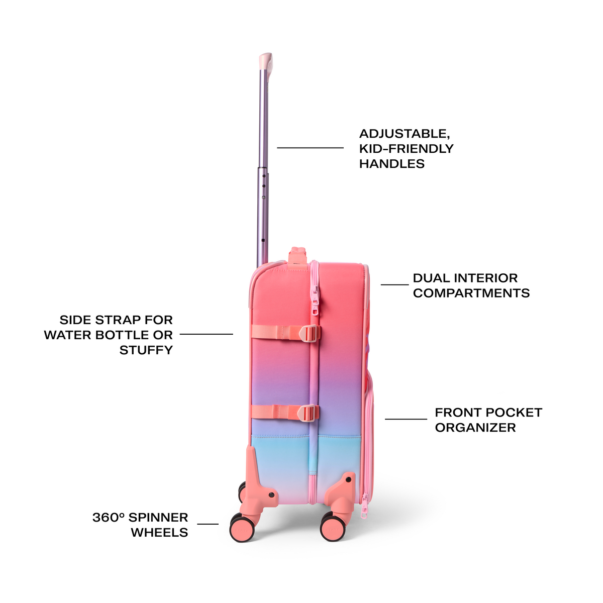 STATE Bags Logan Carry-On Suitcase Sunset Features View Click to Zoom
