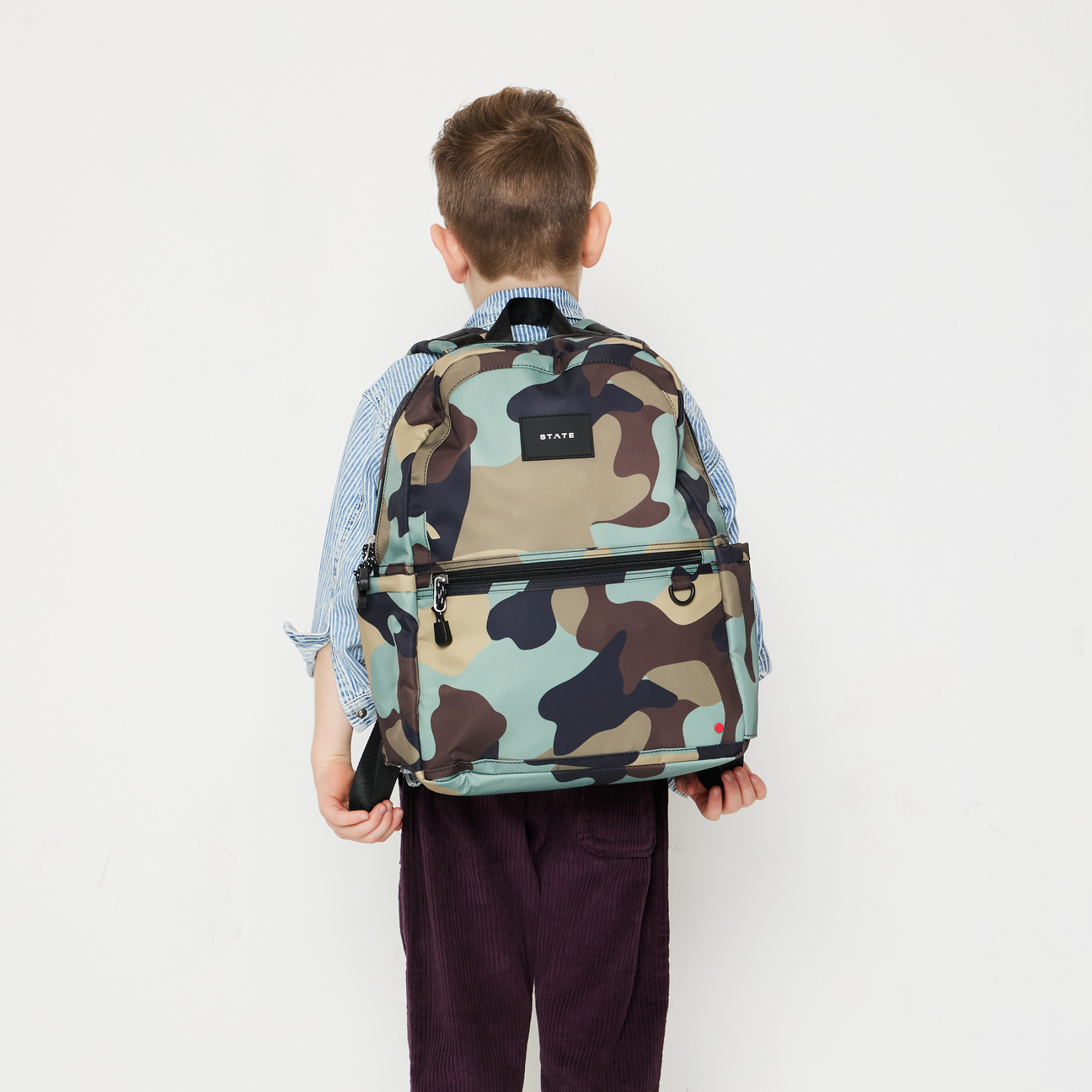 STATE Bags Kane Double Pocket Backpack Camo Back to School Travel Backpack