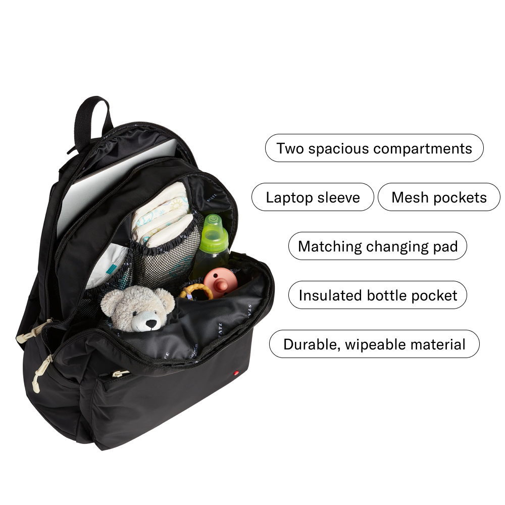 image showing state bags lorimer diaper bag backpack features