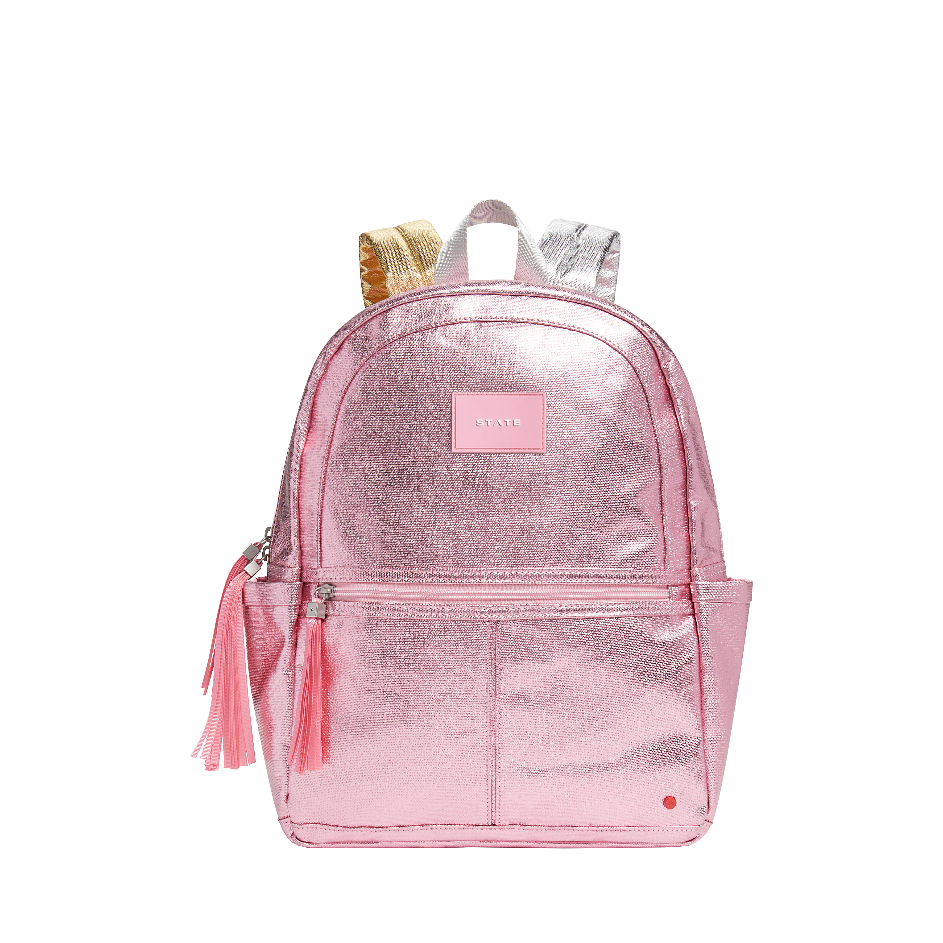 KANE Kids Travel Backpack in Metallic Pink/Silver