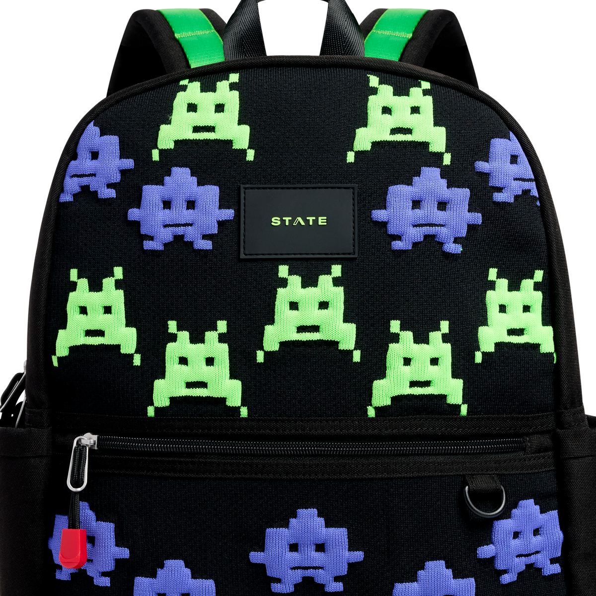Kane backpack Space Invaders Close Up