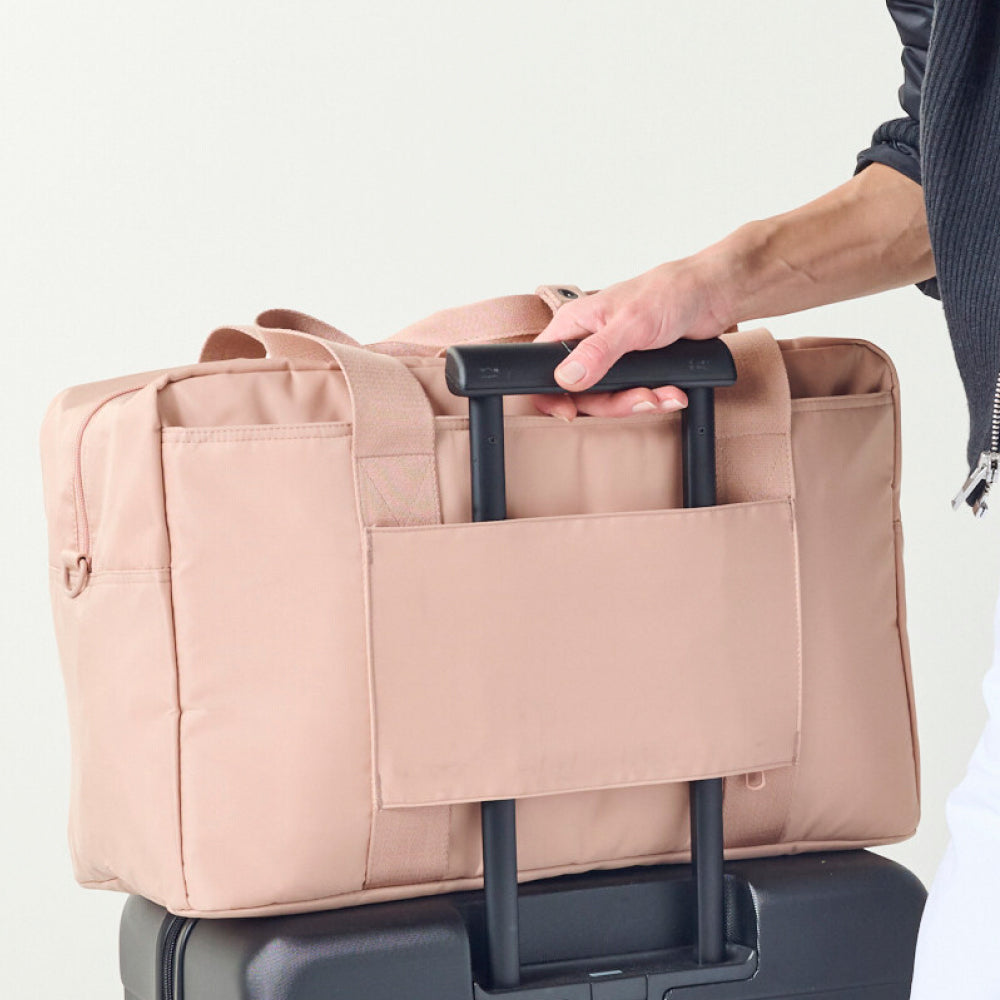 STATE Bags Wellington Weekender Latte Back View on Luggage Click to Zoom