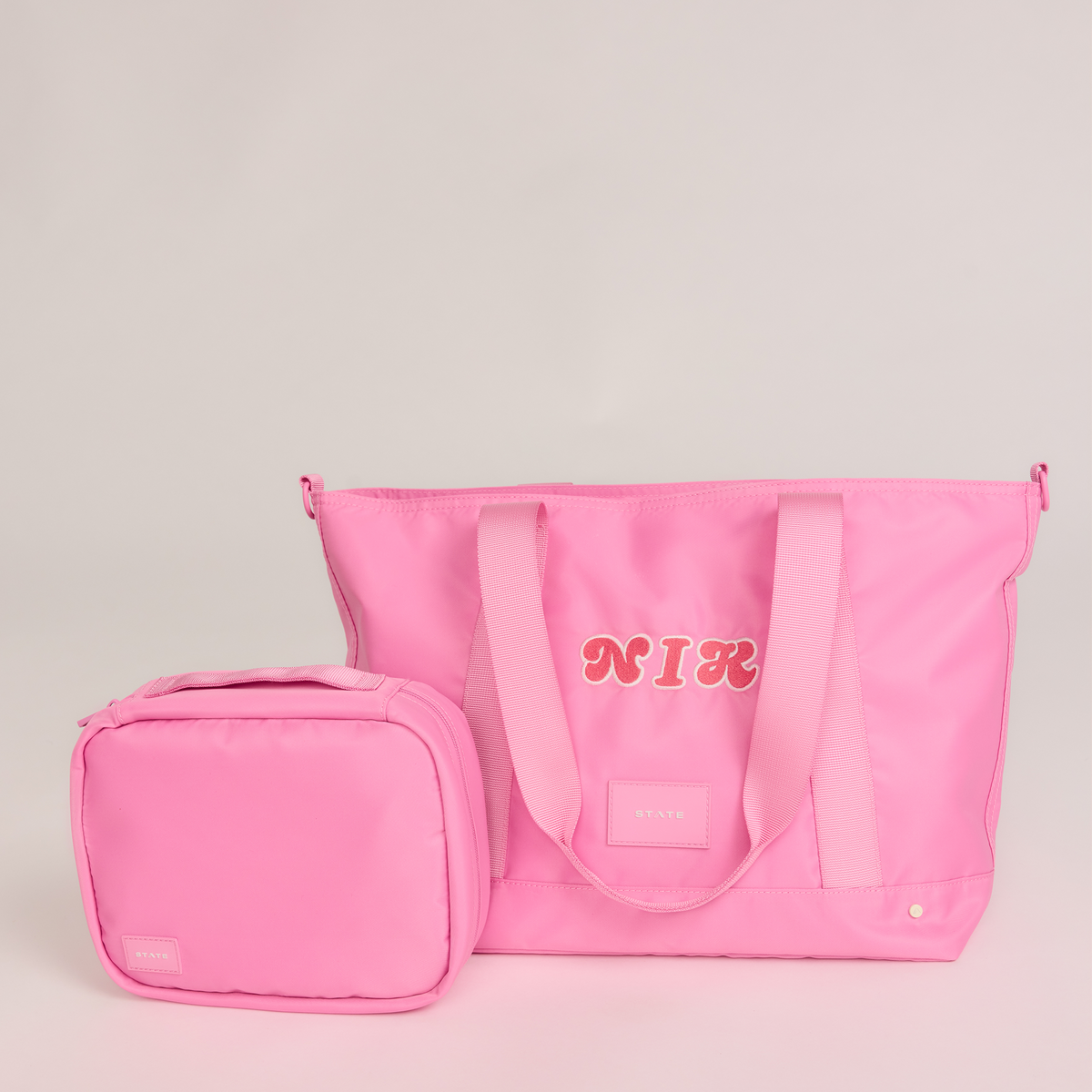 state bags graham totes in pink and bensen toiletry kit