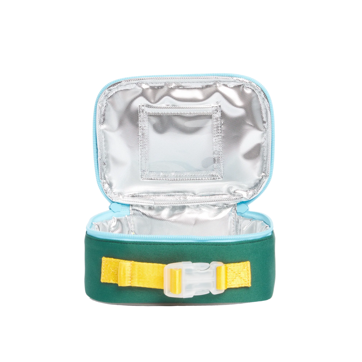 state bags mini rodgers snack pack lunch box polyester canvas green/navy interior front view click to zoom