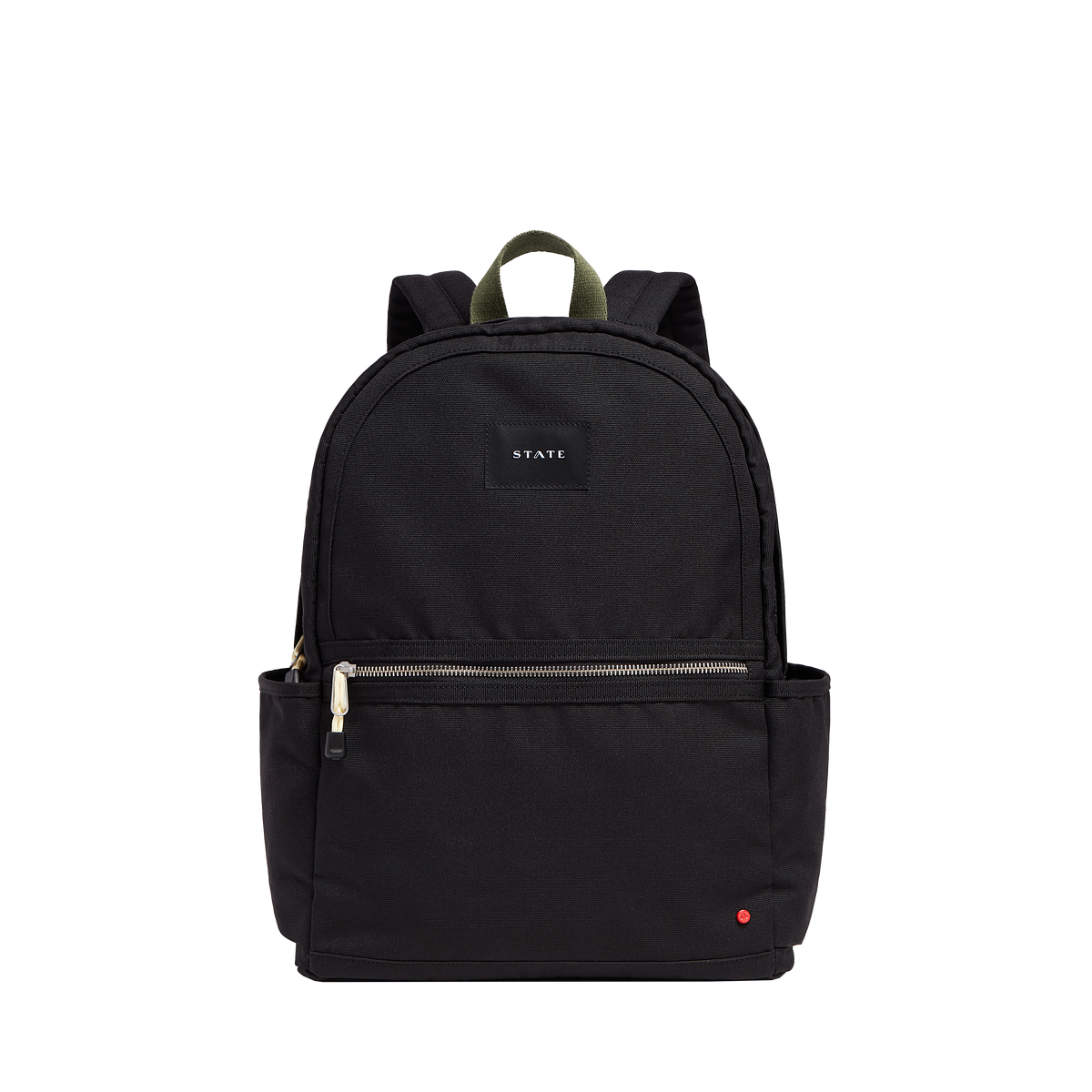 state bags kane double pocket large backpack polyester canvas black front view click to zoom 