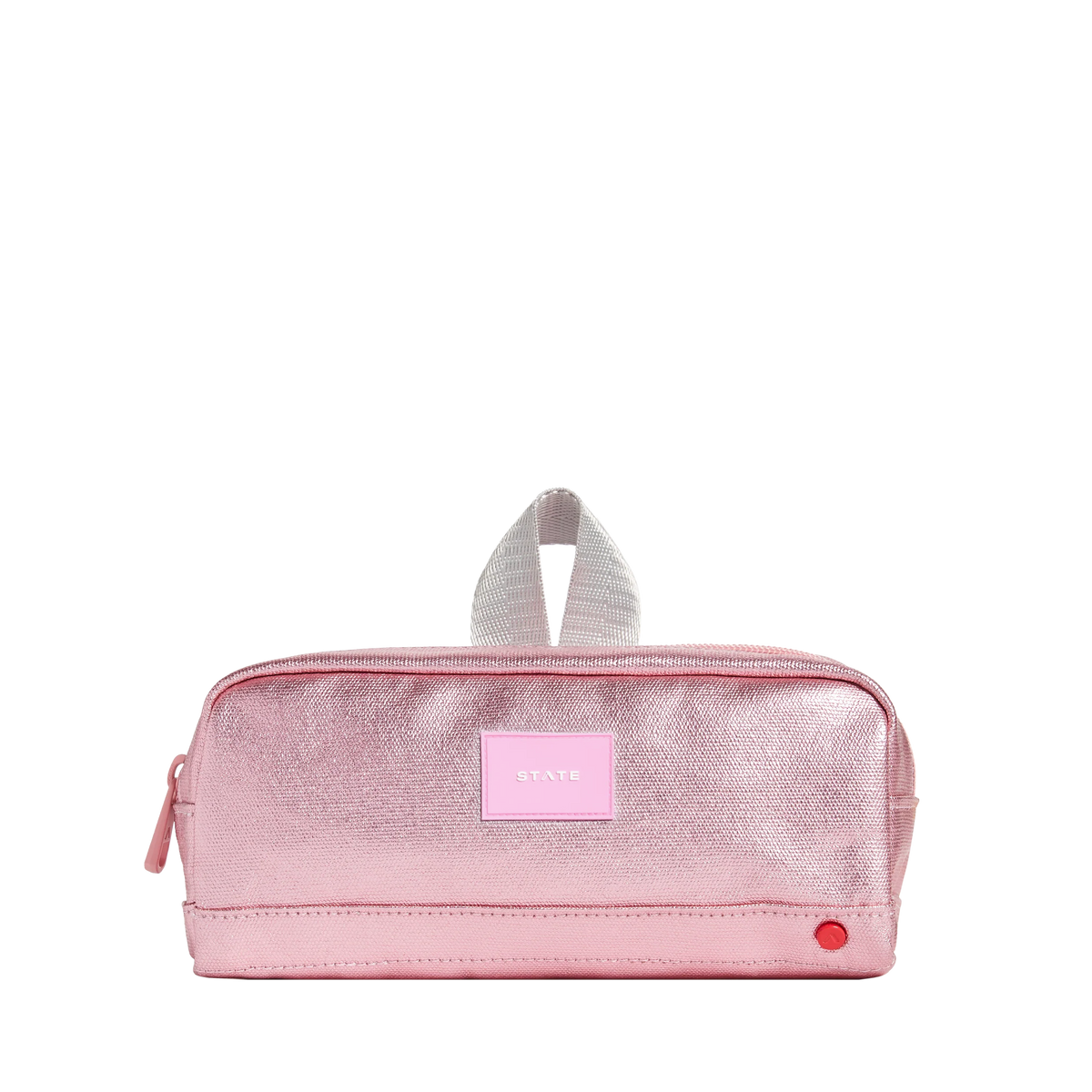 state bags clinton pencil case pink/silver front view click to zoom