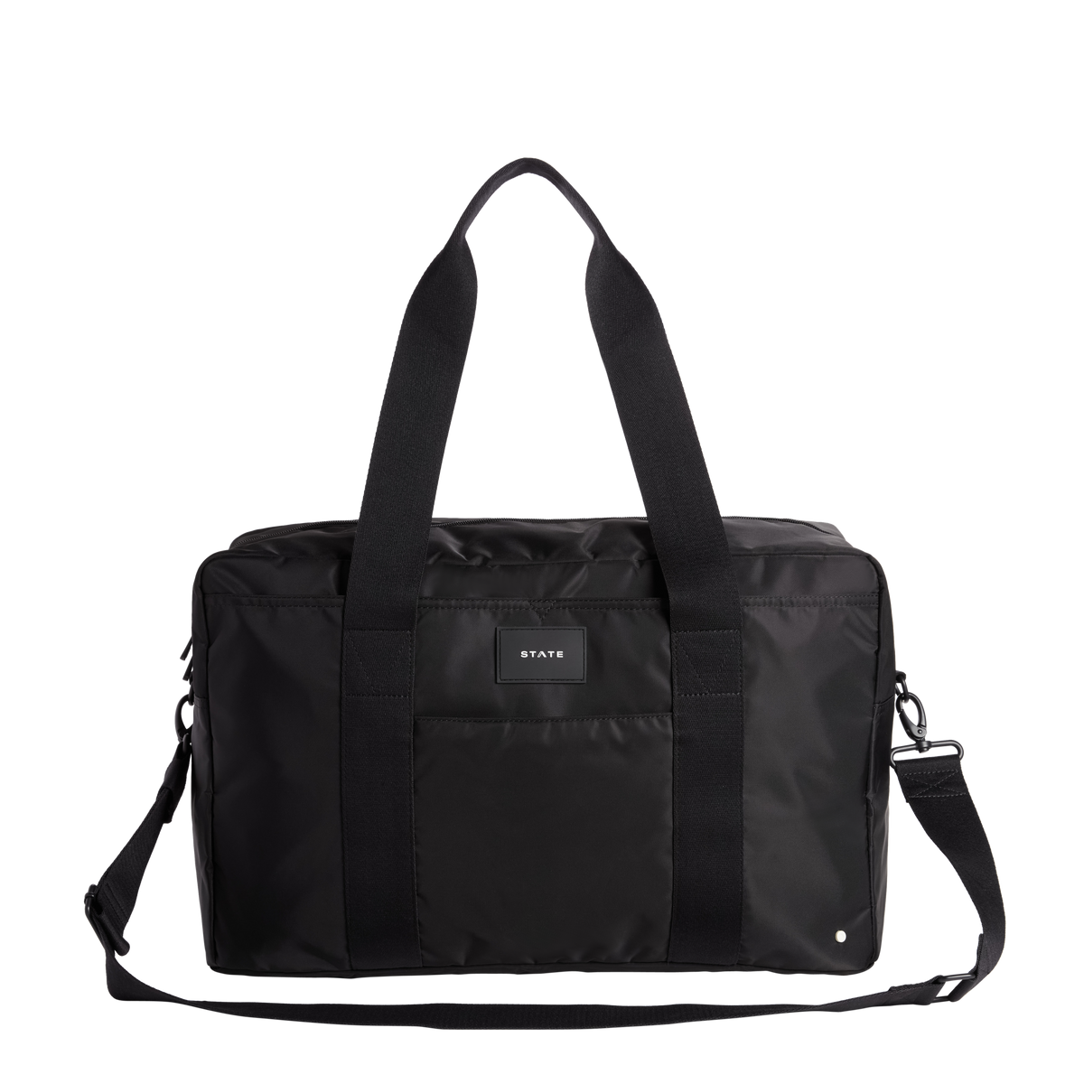 STATE Bags Wellington Weekender Nylon Black Front View Click to Zoom