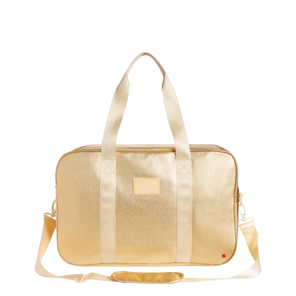 STATE Bags Rockaway Duffle Metallic Gold Front View Click to Zoom