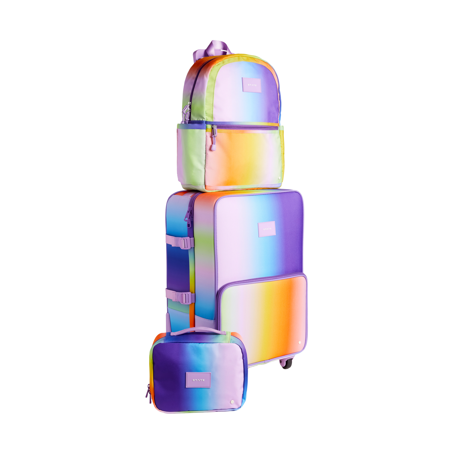 STATE Bags Logan Suitcase Polyester Canvas Rainbow Gradient