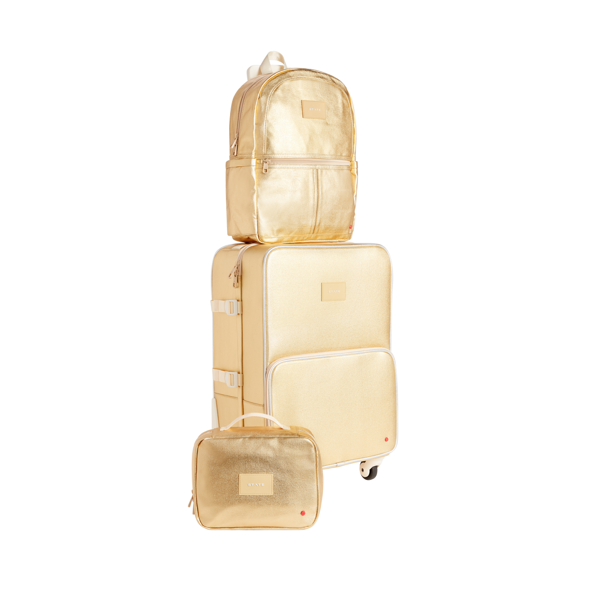 STATE Bags Bensen Toiletry Kit Metallic Gold Group View Click to Zoom