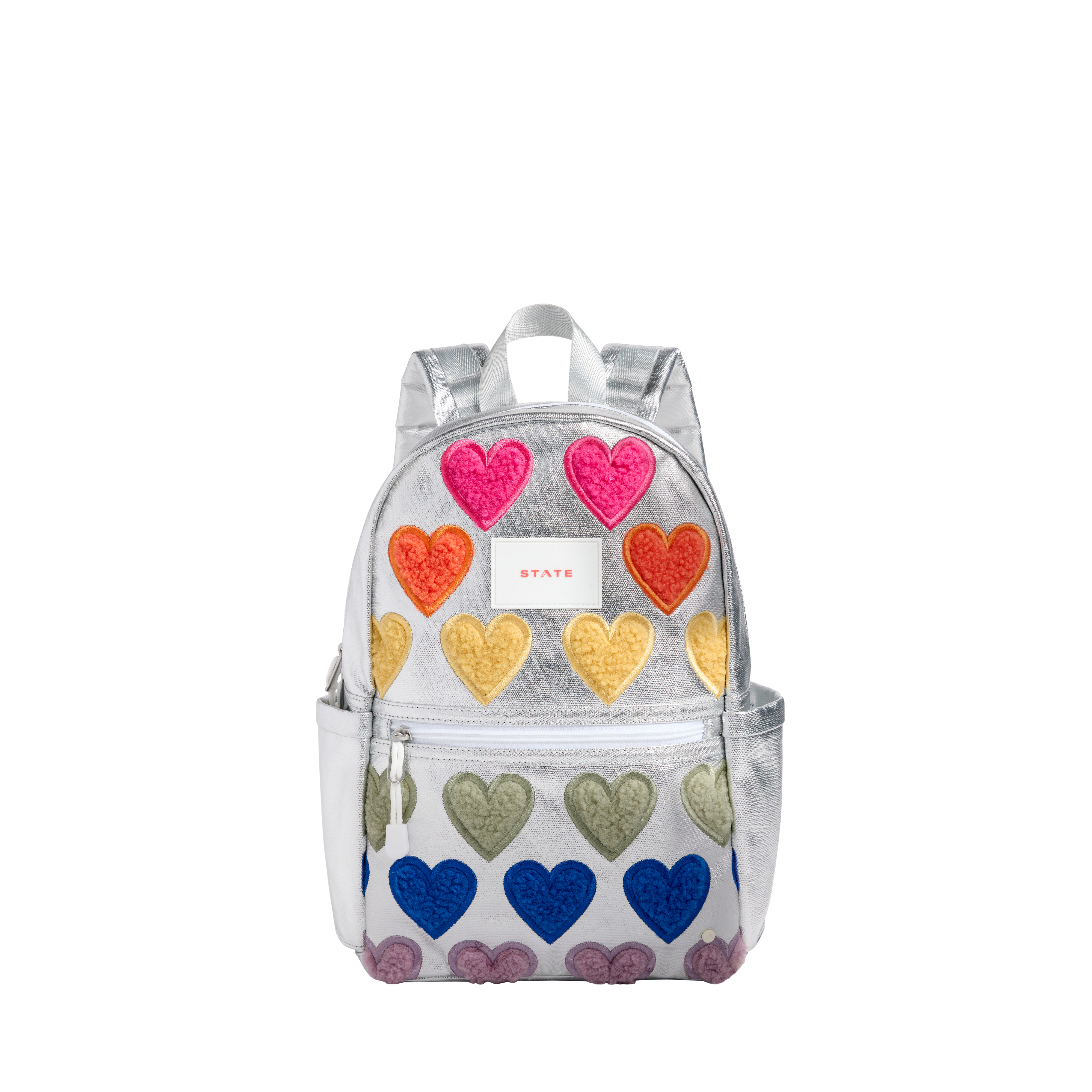 Kane Mini Backpack Metallic Fuzzy Hearts | Back to School Backpack | Travel Backpack