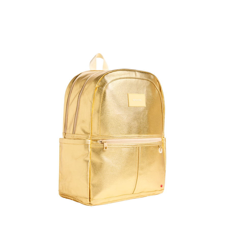 STATE Bags | Kane Kids Double Pocket Backpack Metallic Gold