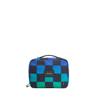 STATE Bags Bensen Toiletry Kit Blue Checkerboard Front View Click to Zoom