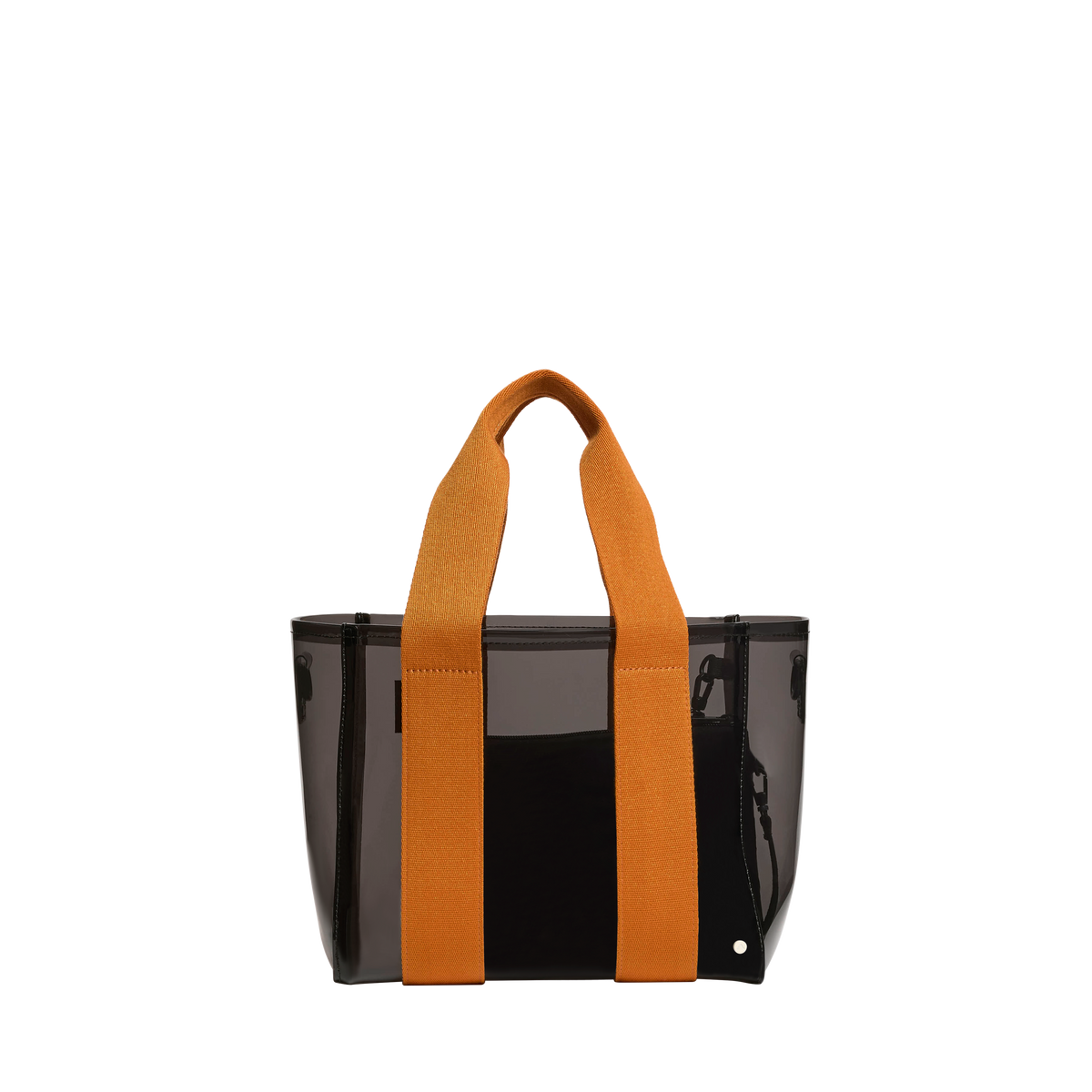 state bags Wellington cabana tote small TPU black/caramel front view click to zoom