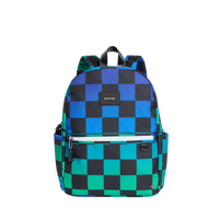 STATE Bags Kane Backpack Blue Checkerboard Front View Click to Zoom 