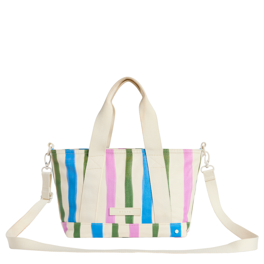 STATE Bags Graham Mini Tote Recycled Coated Canvas Stripe