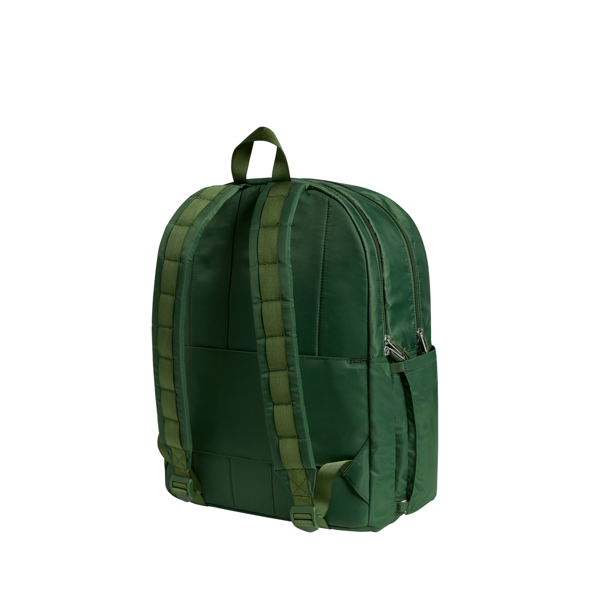 STATE Bags Kane Kids Large Nylon Puffer Olive Chevron Back View Click to Zoom