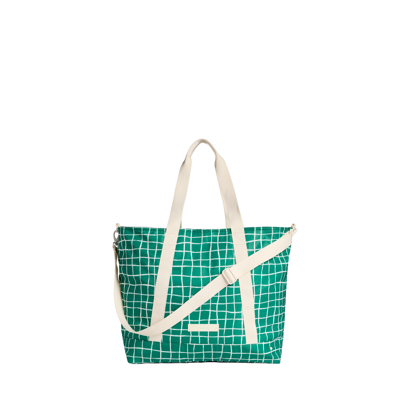 STATE Bags Graham XL Tote Bag Nylon Green Check