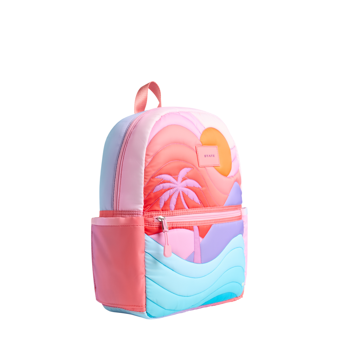 STATE Bags Kane Kids Backpack Nylon Puffer Sunset Side View Click to Zoom