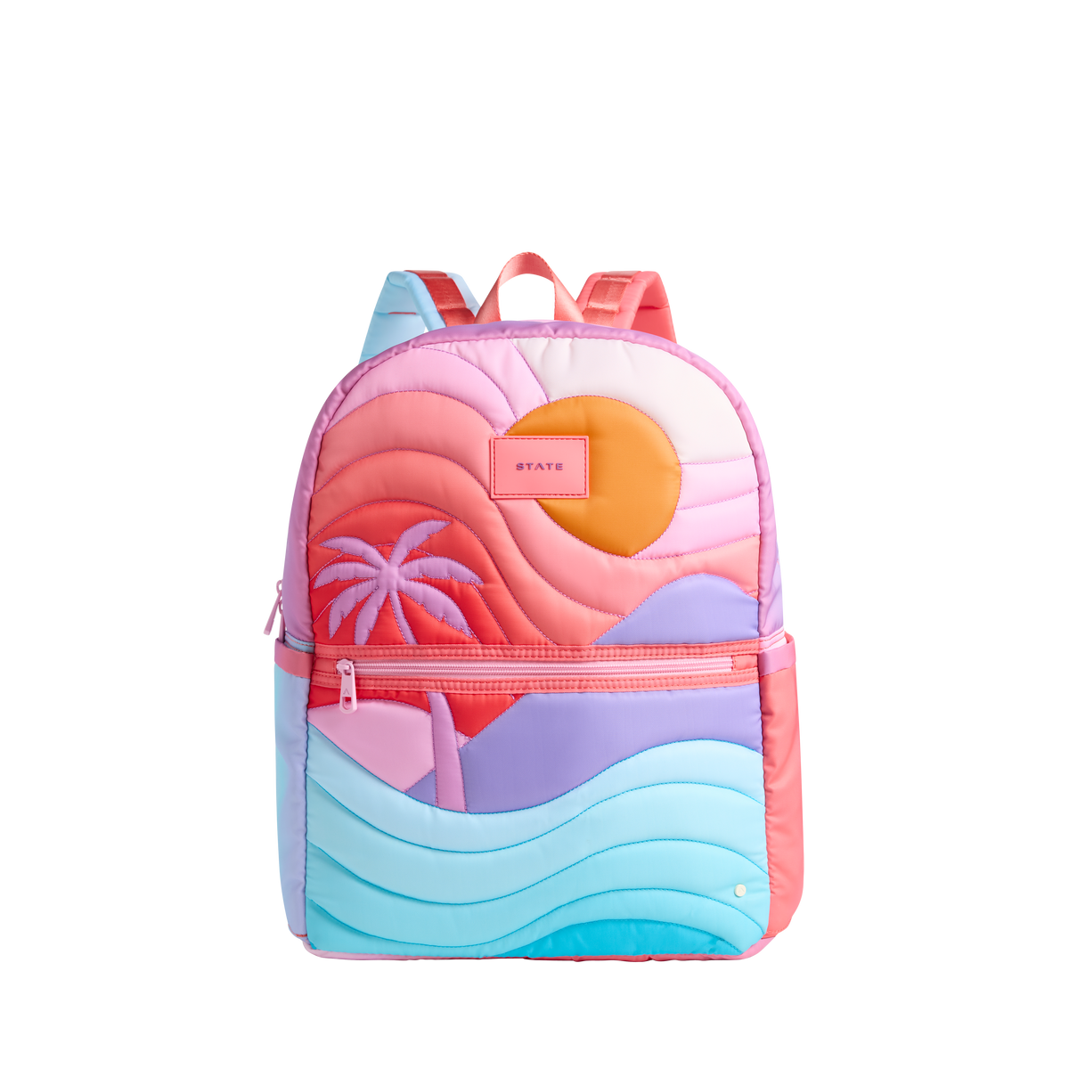 STATE Bags Kane Kids Large Backpack Nylon Puffer Sunset Front View Click to Zoom