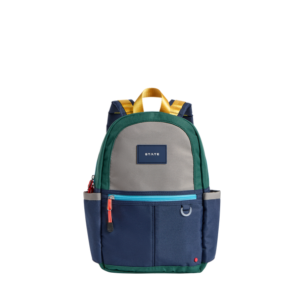 greenpoint mini kane backpack state bags Kane Kids Mini Travel Backpack Color Block Green/Navy | Back to School