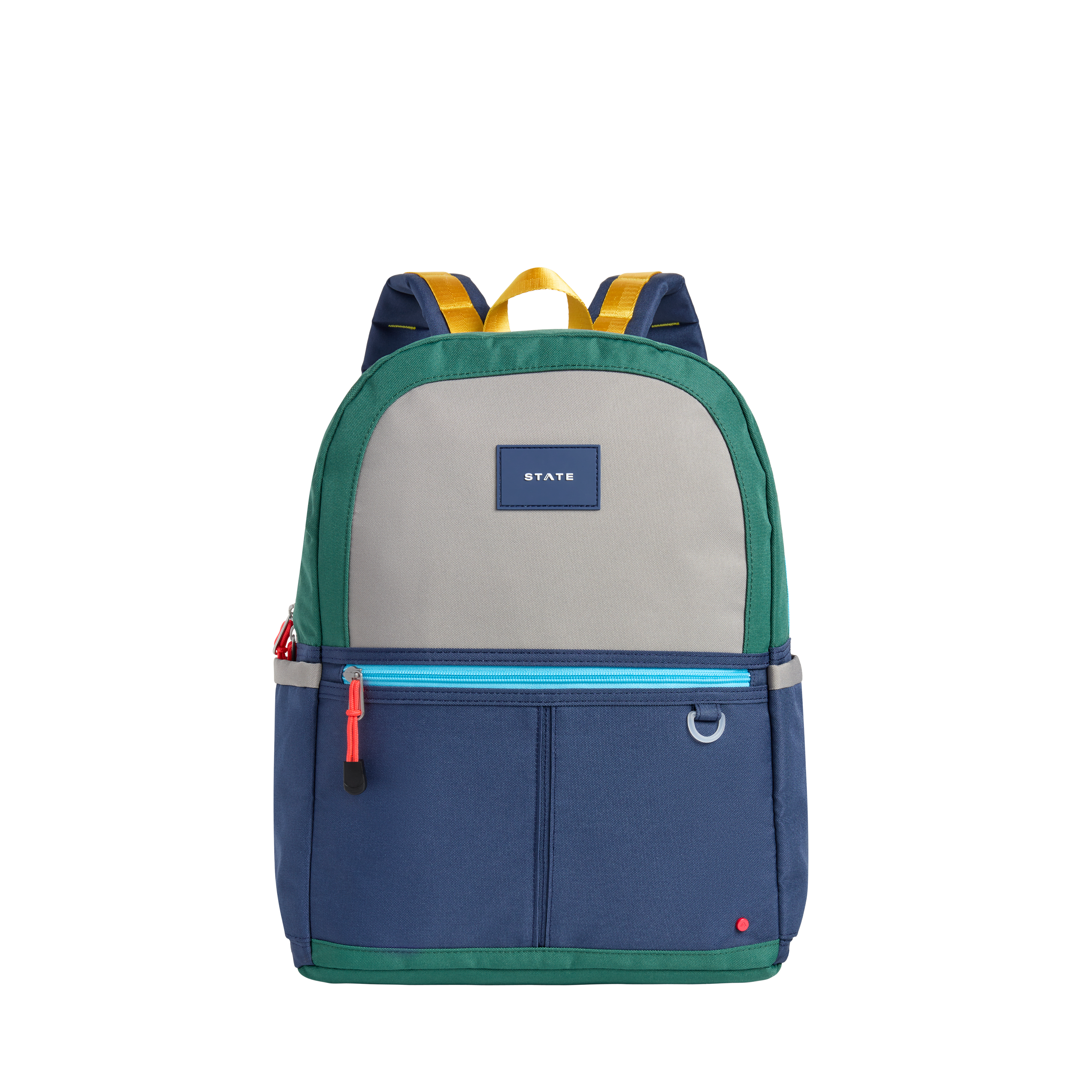 Kane Kids Double Pocket Backpack Color Block Green/Navy | Back to School | Travel Backpack