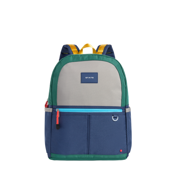 STATE Kane kids colorblock backpack in green and navy shops