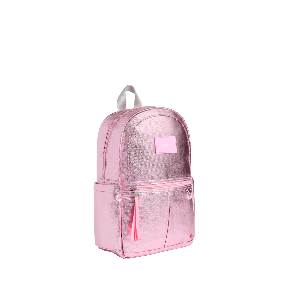 state bags kane kids mini travel backpack metallic pink/silver side view click to zoom