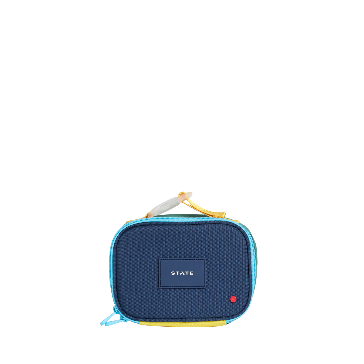 state bags mini rodgers snack pack lunch box polyester canvas green/navy front view click to zoom