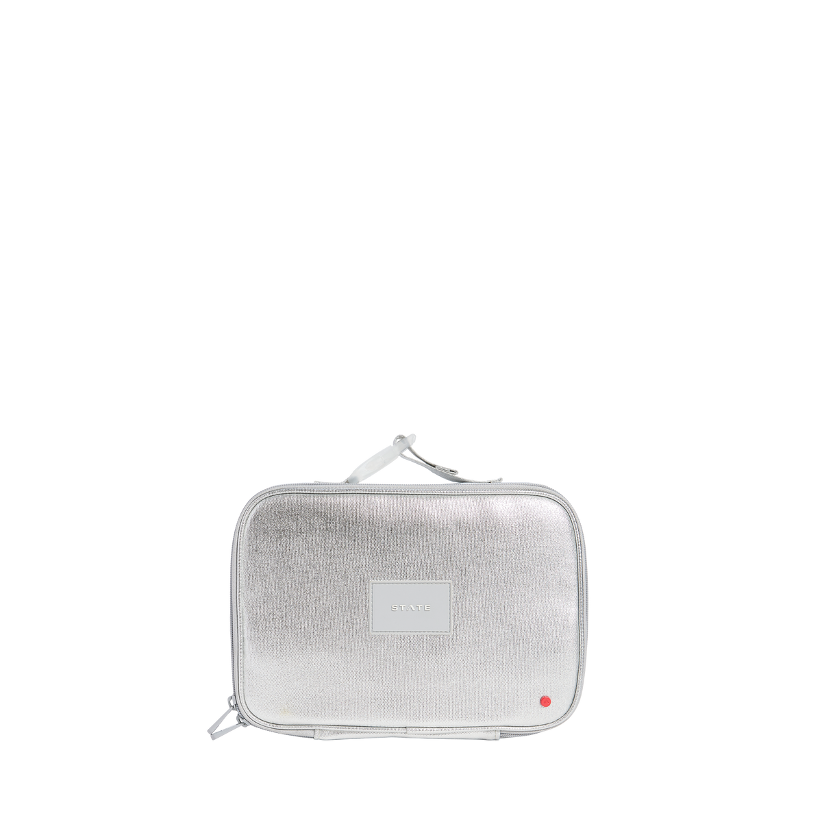 state bags rodgers lunch box metallic silver front view click to zoom