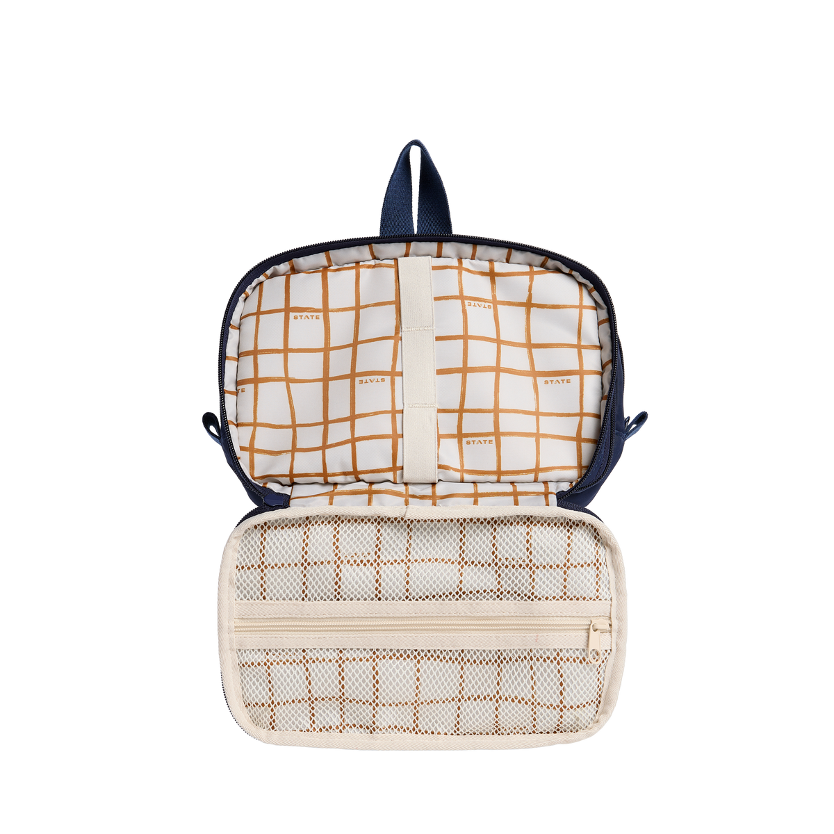 STATE Bags Hart Toiletry Kit Nylon Navy Interior View Click to Zoom