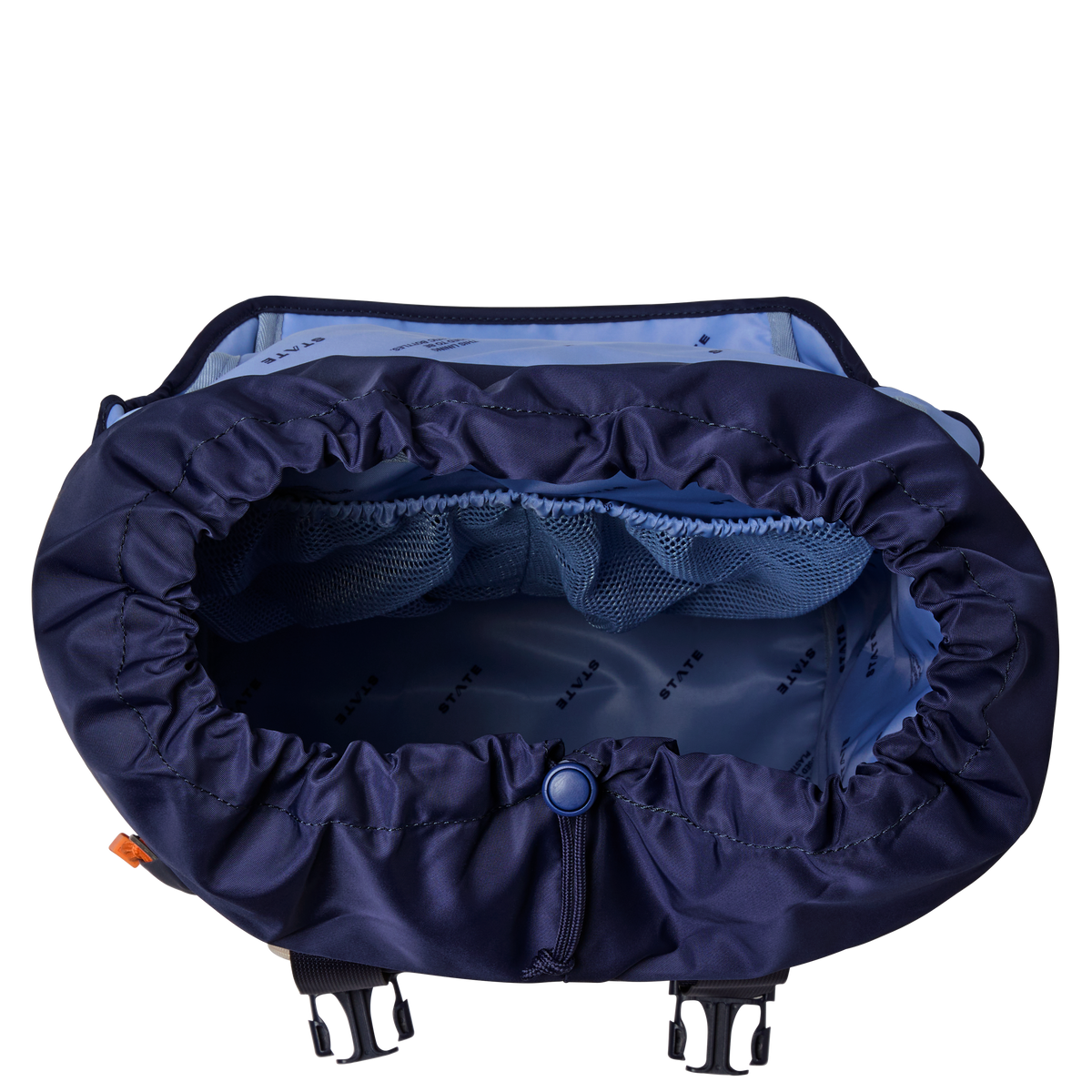 STATE Bags Grove Rucksack Nylon Navy Overhead View Click to Zoom