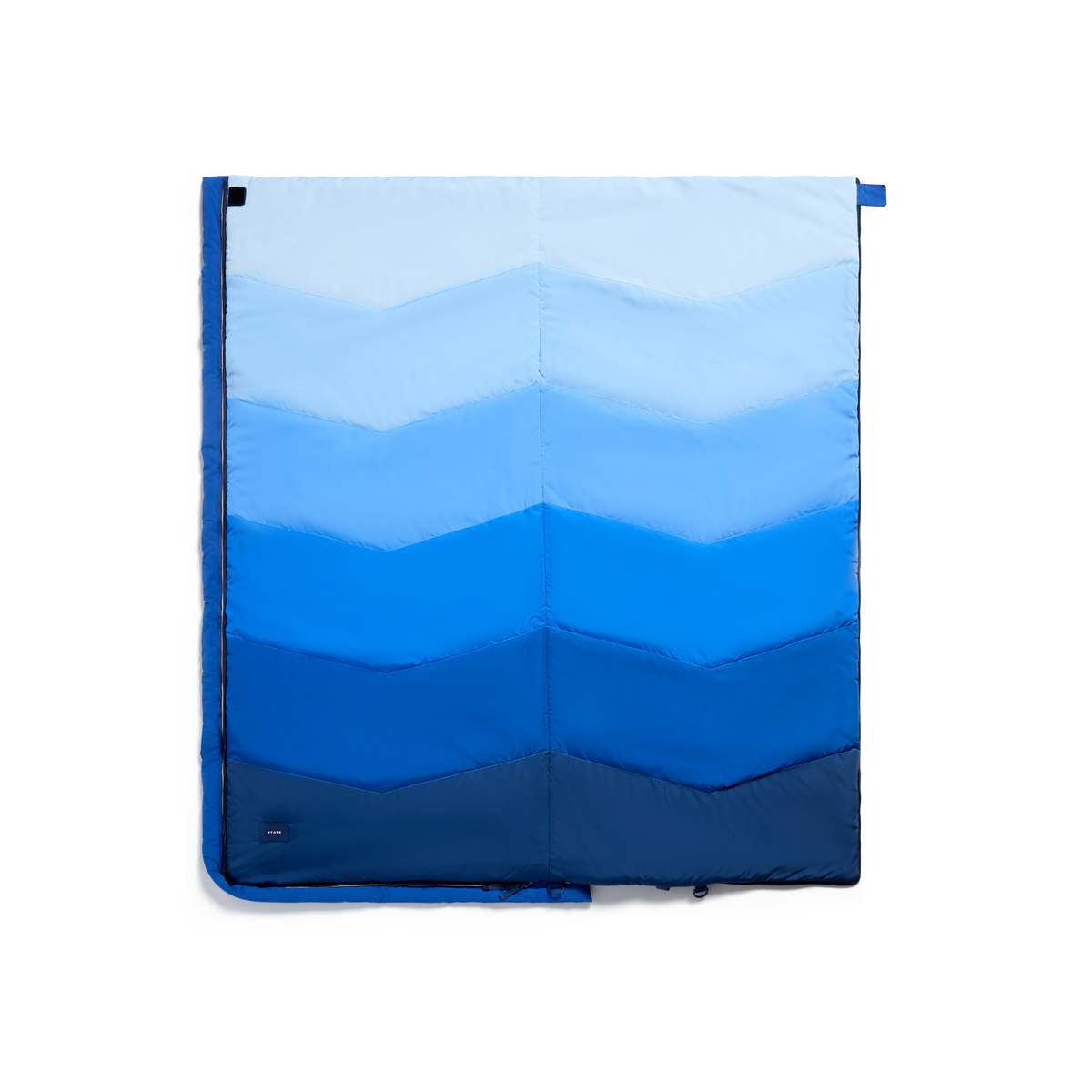 STATE Bags Redwood Sleeping Bag Blue Chevron Front Bottom View Click to Zoom