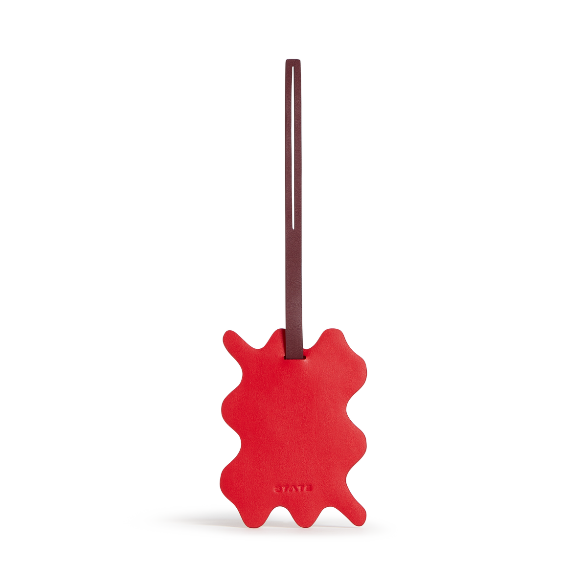 STATE Bags Squiggly Luggage Tag Red Back View Click to Zoom