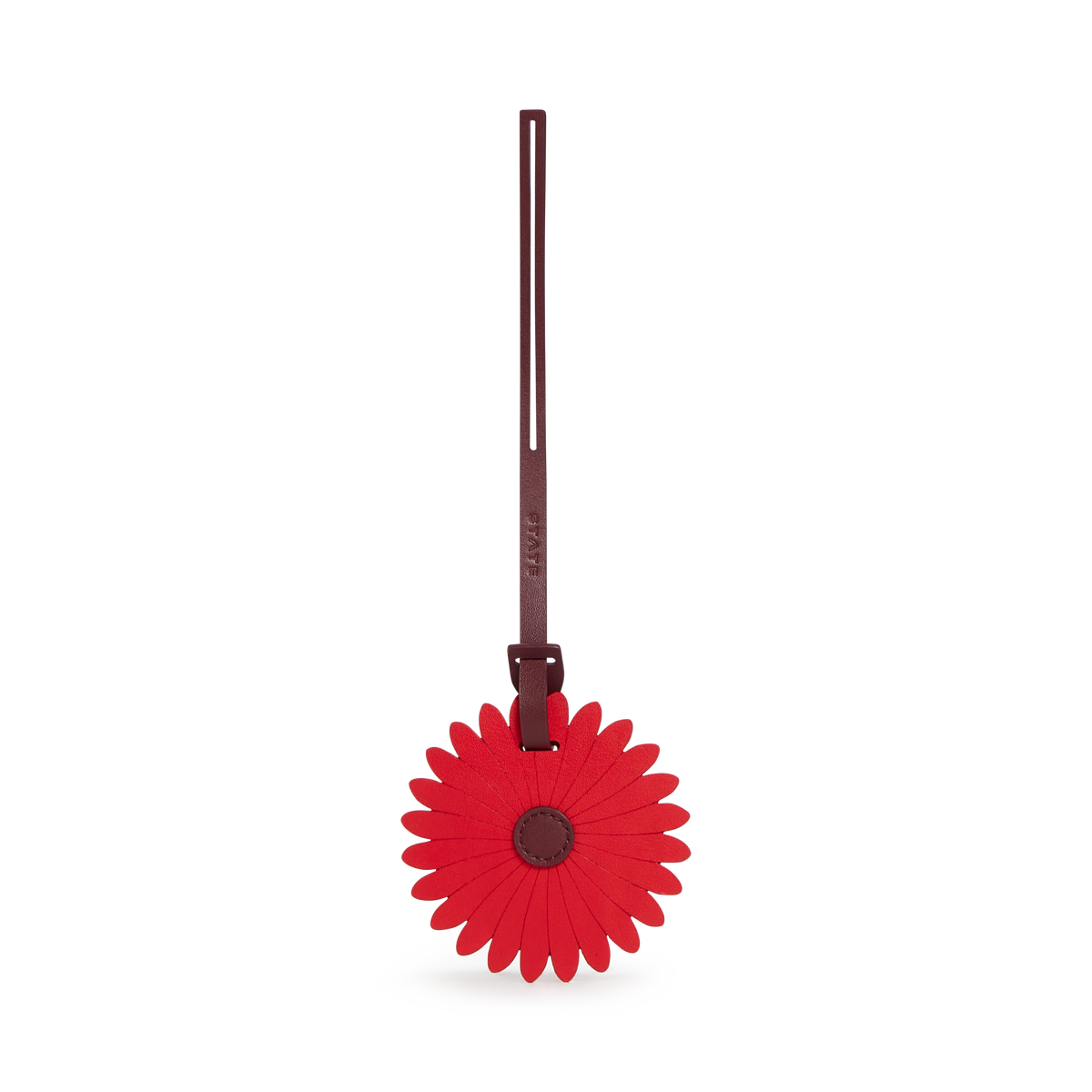STATE Bags Flower Luggage Tag Vegea Leather Red Back View Click to Zoom
