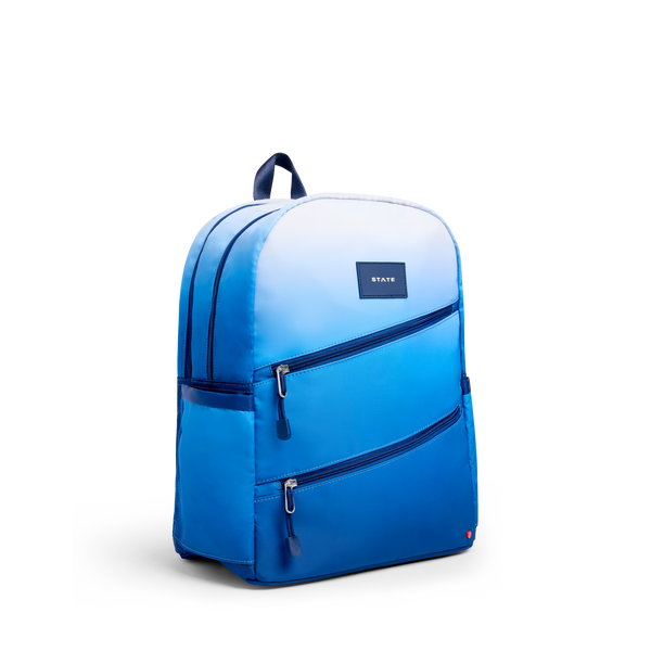STATE Bags | Kane Kids Double Pocket Nylon Blue Gradient Diagonal Zipper