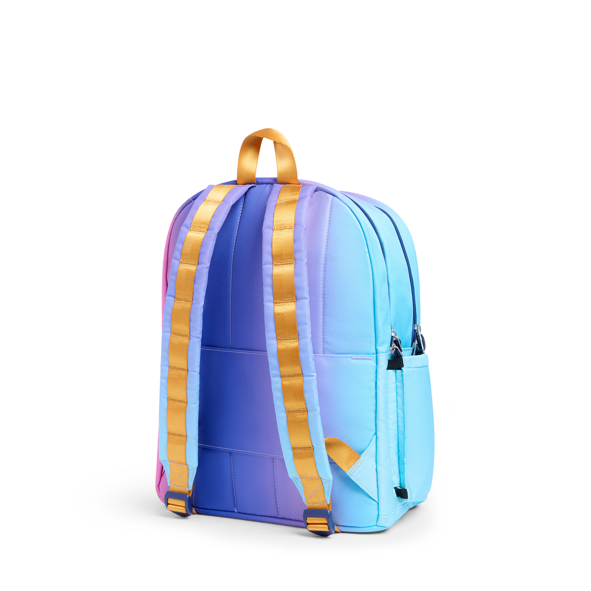 STATE Bags Kane Double Pocket Backpack Blue/Pink Gradient Back View Click to Zoom