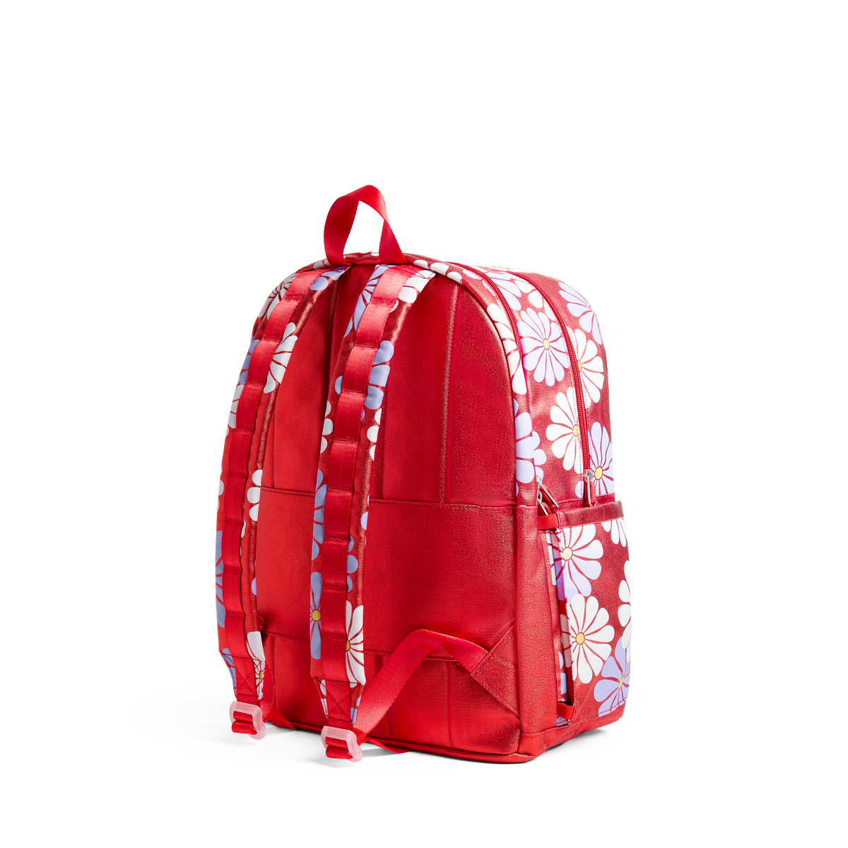 STATE Bags Kane Double Pocket Large Backpack Metallic Ruby Floral Back Side View Click to Zoom