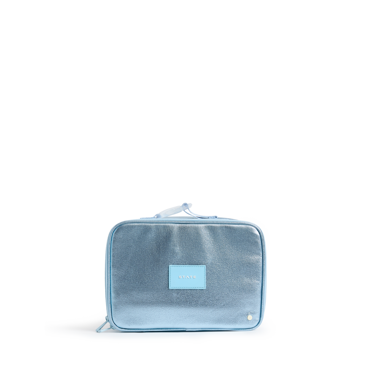 STATE Bags Rodgers Lunch Box Blue Metallic Front View Click to Zoom