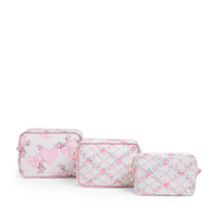 STATE Bags x LoveShack Fancy Travel Pouch Set Rosa Garden Front View Click to Zoom