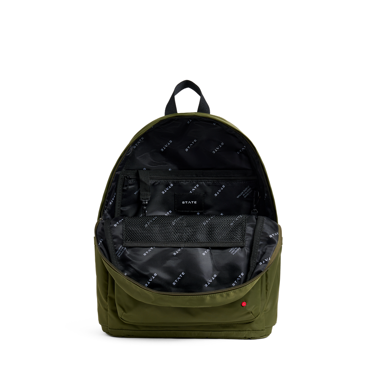 state bags lorimer backpack nylon olive interior view click to zoom