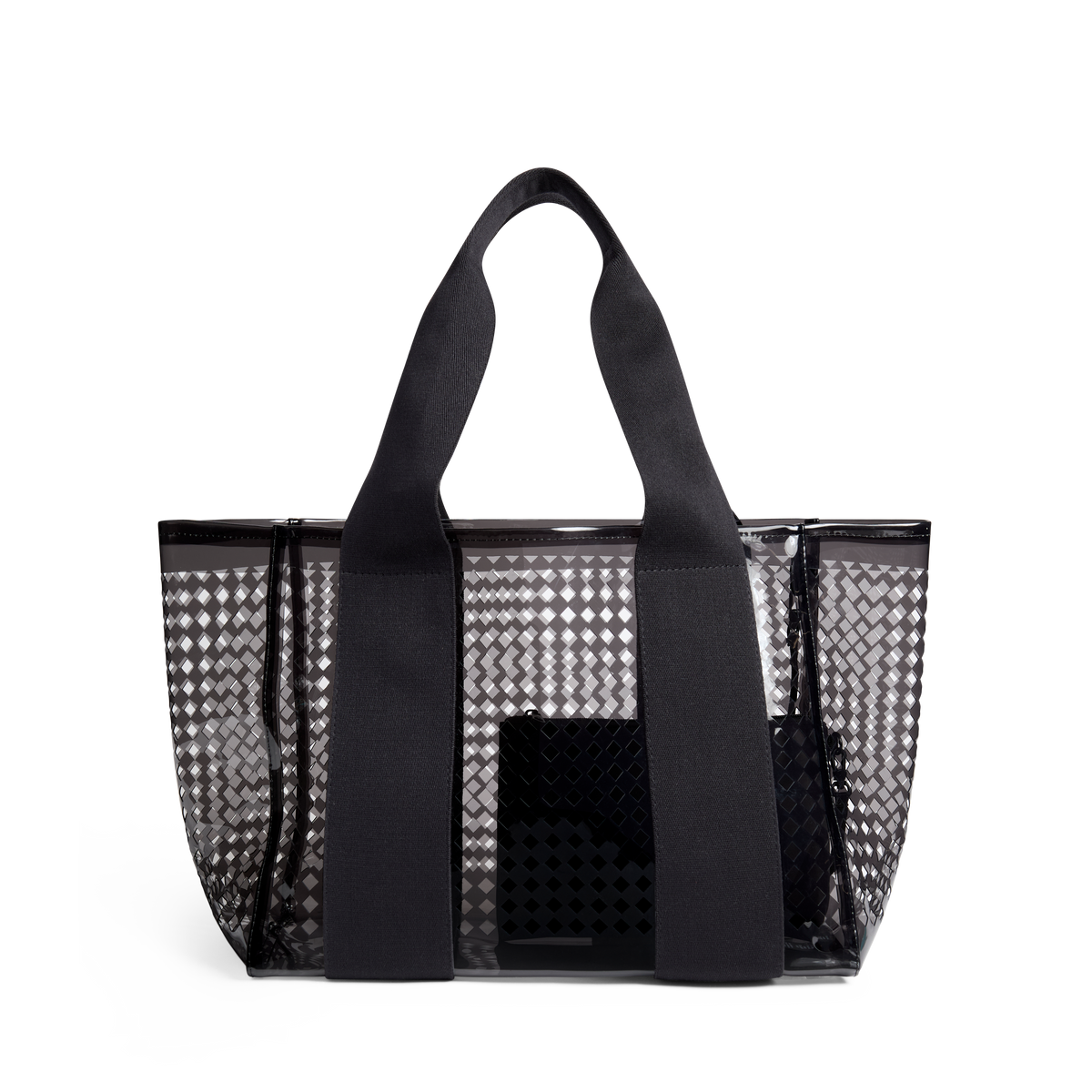 STATE Bags Wellington Cabana Tote Black Clear Front View Click to Zoom