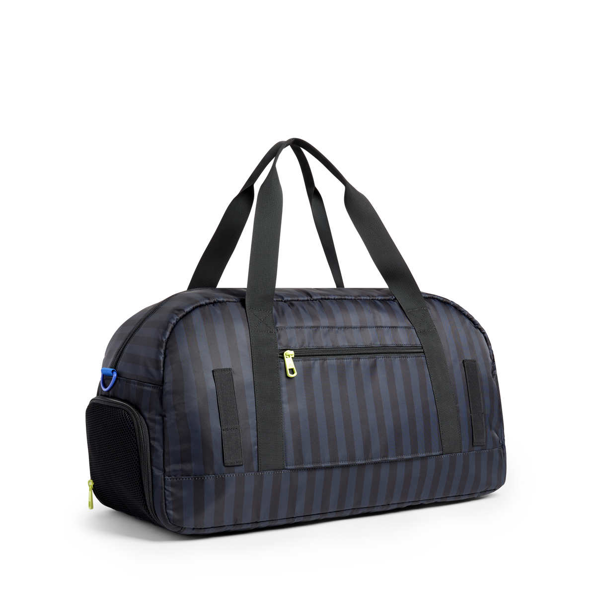 STATE Bags Fenway Sports Duffle Blue Gray Striped Back View Click to Zoom