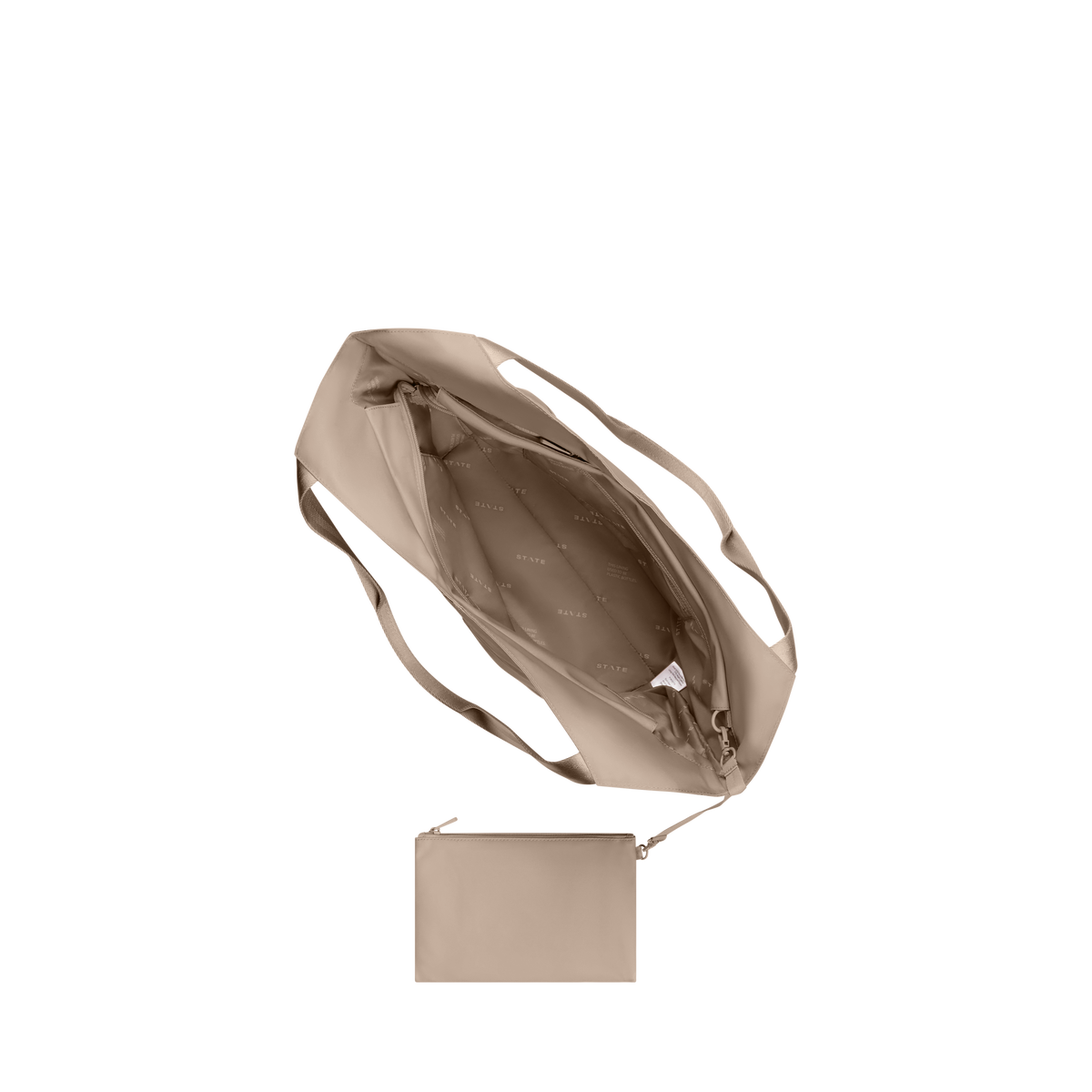 STATE Bags Beverly Tote Sand Overhead View Click to Zoom