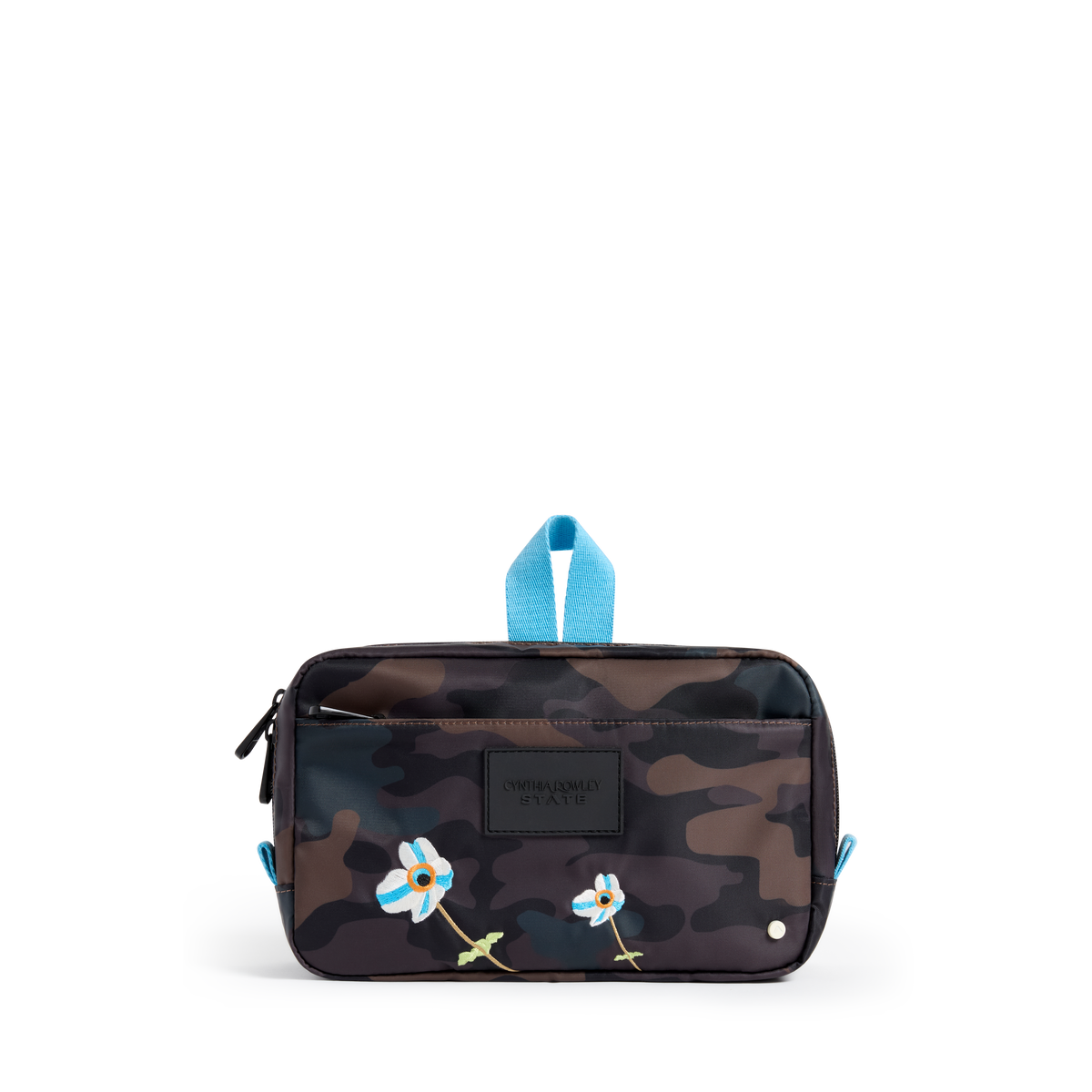 STATE Bags x Cynthia Rowley Hart Toiletry Kit Camo Flower Front View Click to Zoom